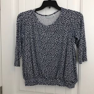 Blue and white nursing top